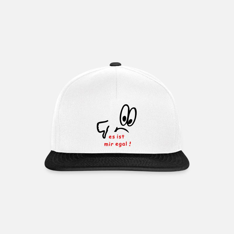 es ist mir egal, comic - Snapback Cap - Weiß/Schwarz