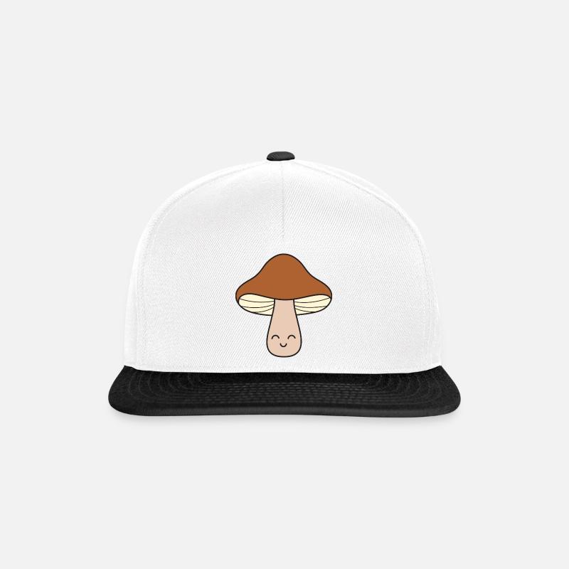 Pilz Pilze - Snapback Cap - Weiß/Schwarz