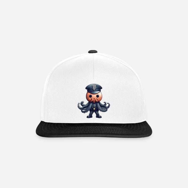 Squid Policewoman - Snapback Cap - white/black