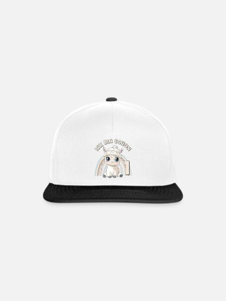 1. Geburtstag Alpaka Lama Regenbogen Süß Niedlich - Snapback Cap - Weiß/Schwarz