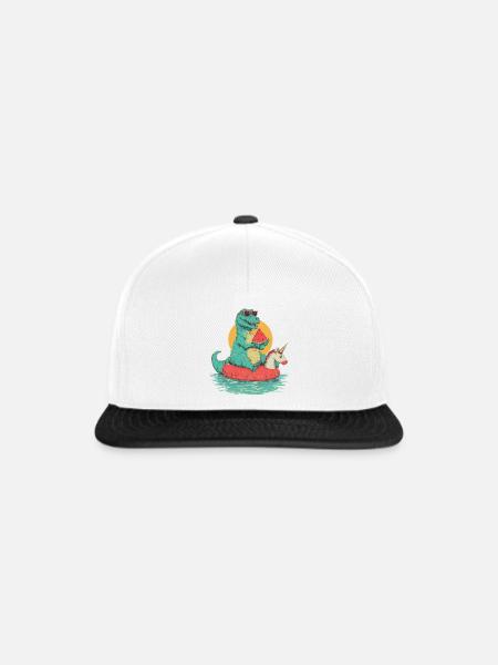 T-rex chilling - Snapback Cap - Weiß/Schwarz