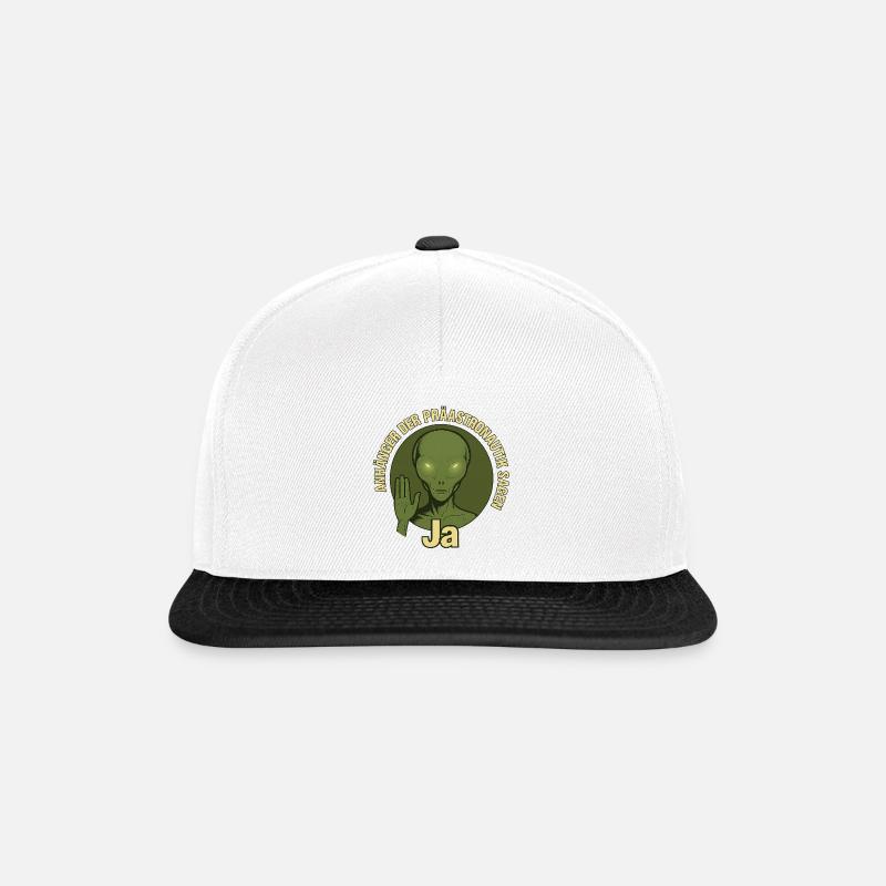 Anhaenger der Praeastronautik - Snapback Cap - Weiß/Schwarz
