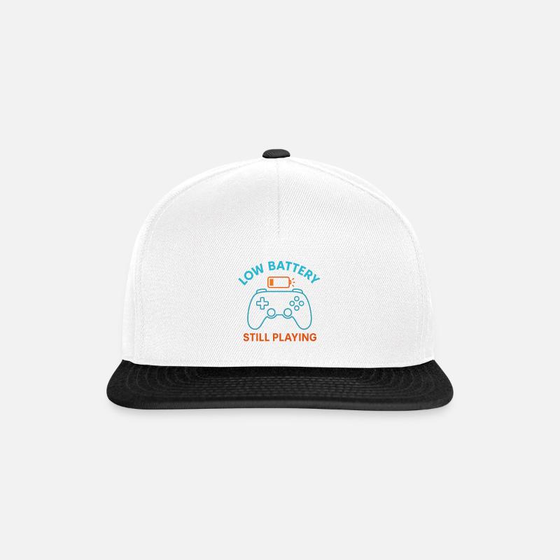 Low battery Keep playing - Snapback Cap - white/black