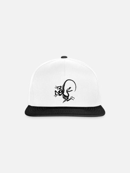 Raptorskelett - Snapback Cap - Weiß/Schwarz