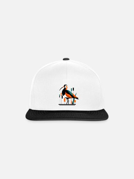 Großer Brachvogel Numenius arquata - Snapback Cap - Weiß/Schwarz