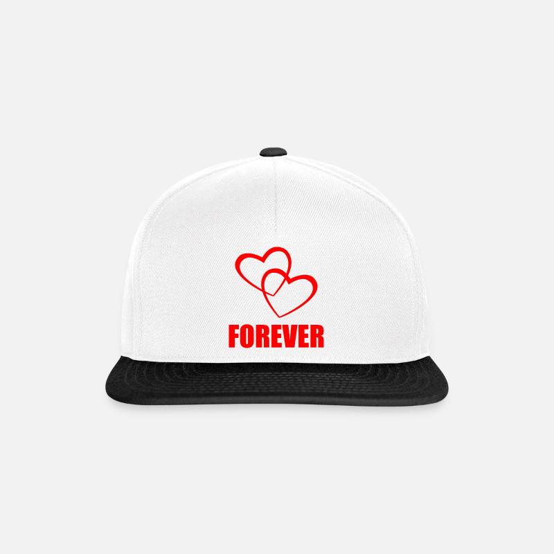 FOREVER – Heart Design for Couples & True Love - Snapback Cap - white/black