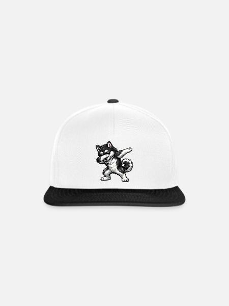 Dabbing Alaskan Malamute - Snapback Cap - Weiß/Schwarz