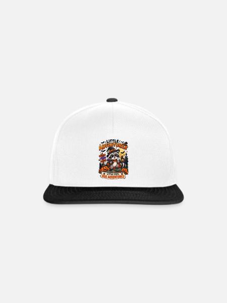 Süßer Waschbär-Abenteurer Halloween - Snapback Cap - Weiß/Schwarz