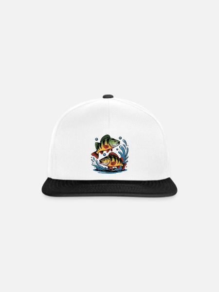 Barsch Angeln - Snapback Cap - Weiß/Schwarz