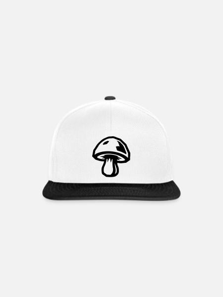 Pilz Symbol - Snapback Cap - Weiß/Schwarz