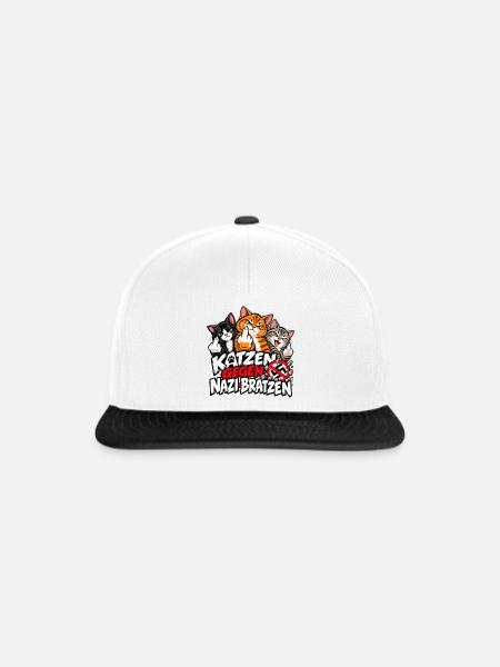 Katzen gegen Nzi-Bratzen - Snapback Cap - Weiß/Schwarz