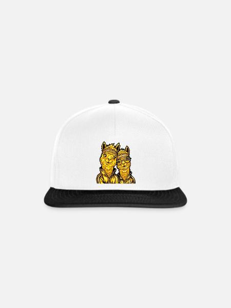 Alpaka Love Tiere - Snapback Cap - Weiß/Schwarz