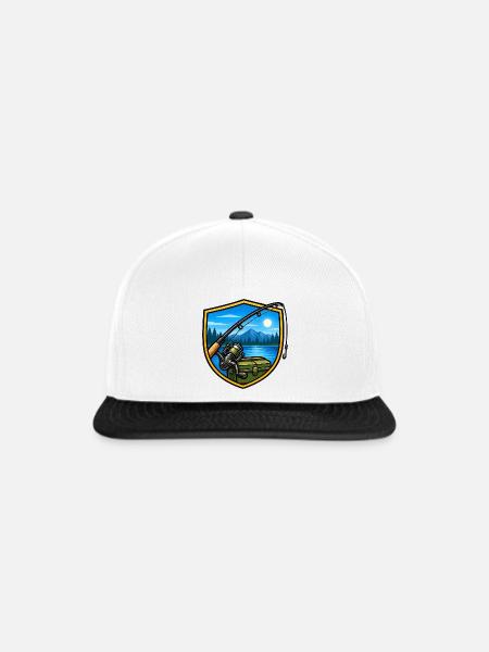 Seeangeln bei Abendlicht - Snapback Cap - Weiß/Schwarz