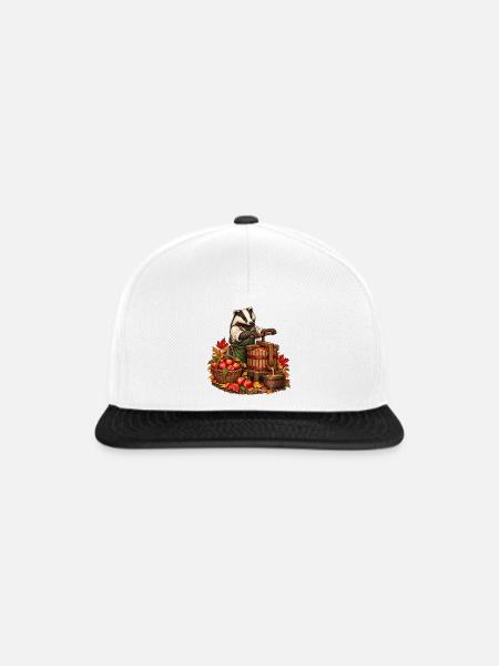 Dachs an der Apfelpresse - Snapback Cap - Weiß/Schwarz