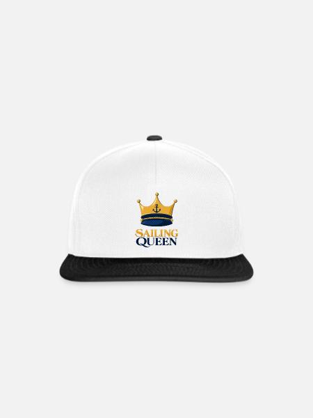 Sailing Queen – Seglerin mit Krone - Snapback Cap - Weiß/Schwarz