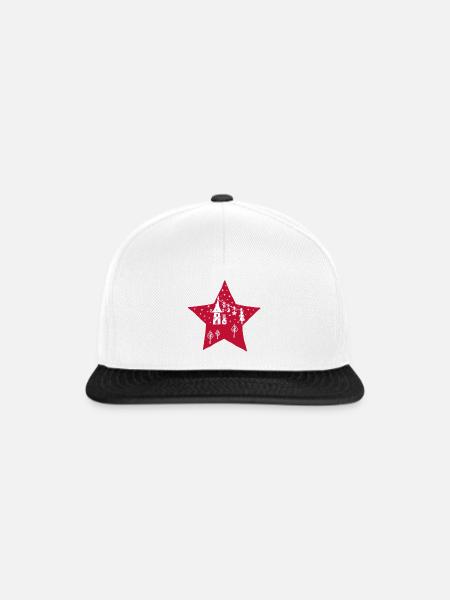 Stern_mit_Haus - Snapback Cap - Weiß/Schwarz