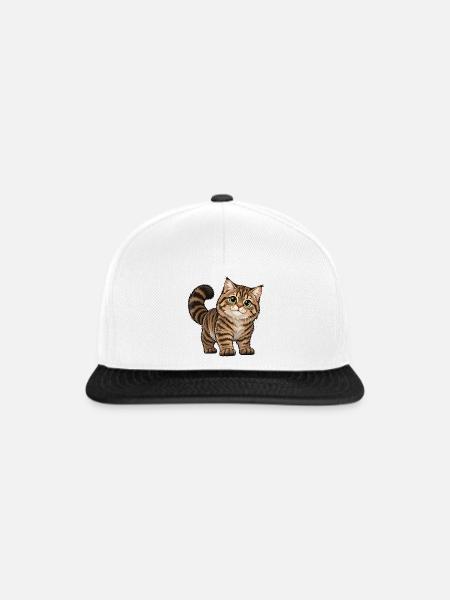 Schottische Wildkatze Kawaii Style - Snapback Cap - Weiß/Schwarz