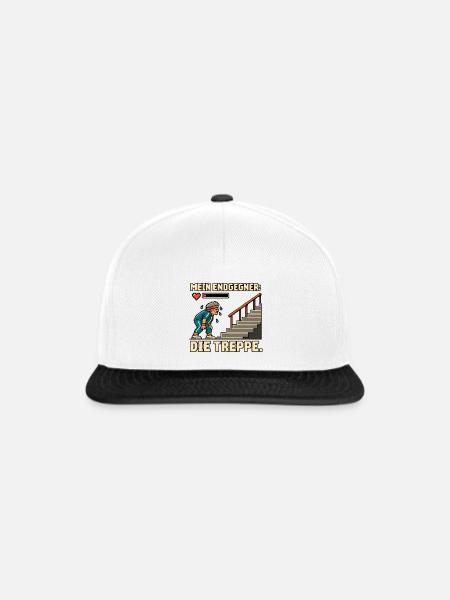 Mein Endgegner die Treppe - Snapback Cap - Weiß/Schwarz