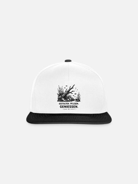 Unterwasser-Wald Fische - Snapback Cap - Weiß/Schwarz