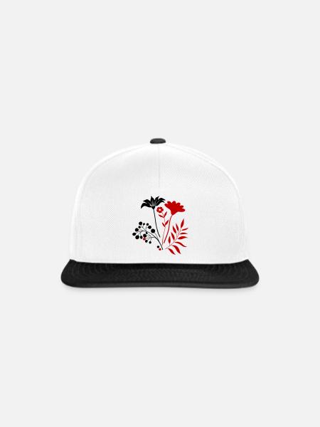 Blumenstrauß  - Snapback Cap - Weiß/Schwarz