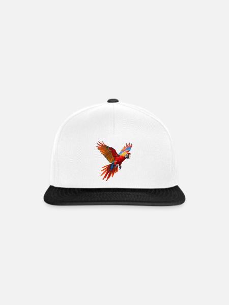 Papagei-Ara - Snapback Cap - Weiß/Schwarz