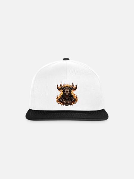 Dämon Teufel Höllenfürst - Snapback Cap - Weiß/Schwarz