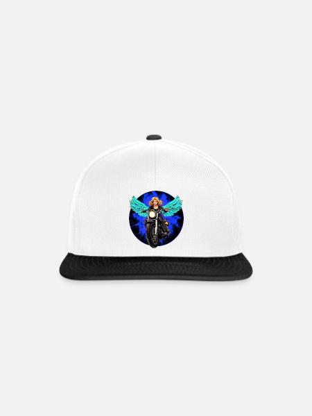 Engel Motorradfahrer - Snapback Cap - Weiß/Schwarz