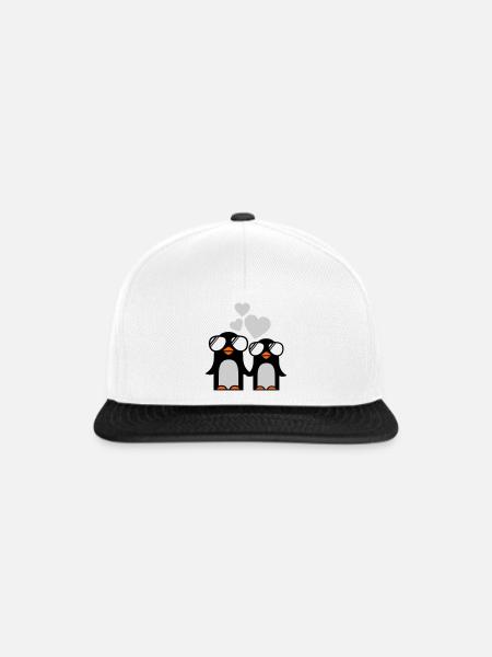penguins fallen in love - pinguine - Snapback Cap - Weiß/Schwarz