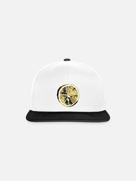 Zitrone - Snapback Cap - Weiß/Schwarz