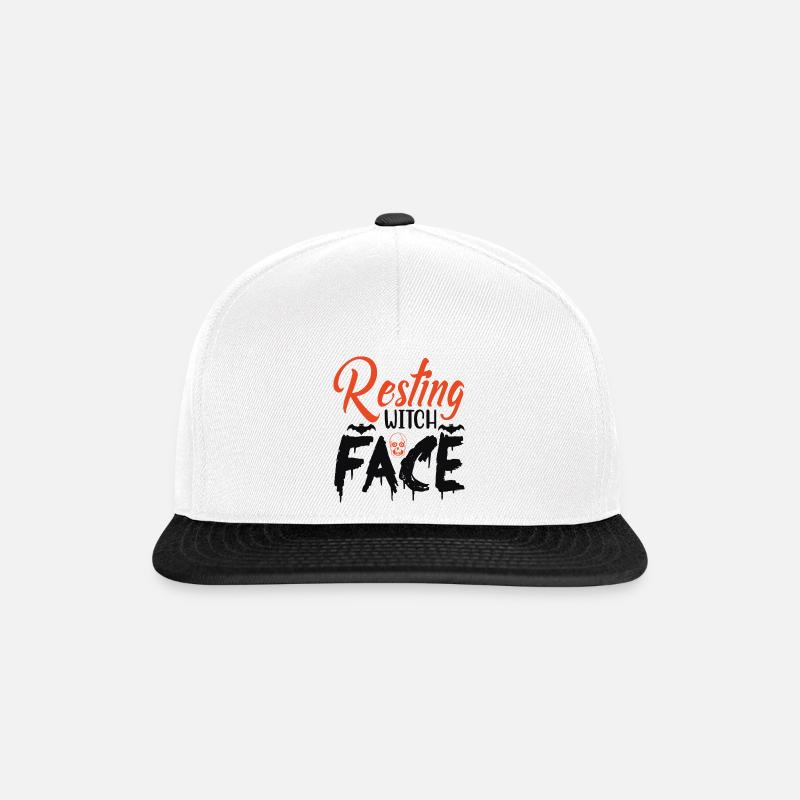 Ruhendes Hexengesicht - Snapback Cap - Weiß/Schwarz