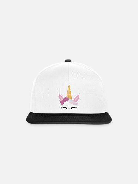 Einhorn - Snapback Cap - Weiß/Schwarz