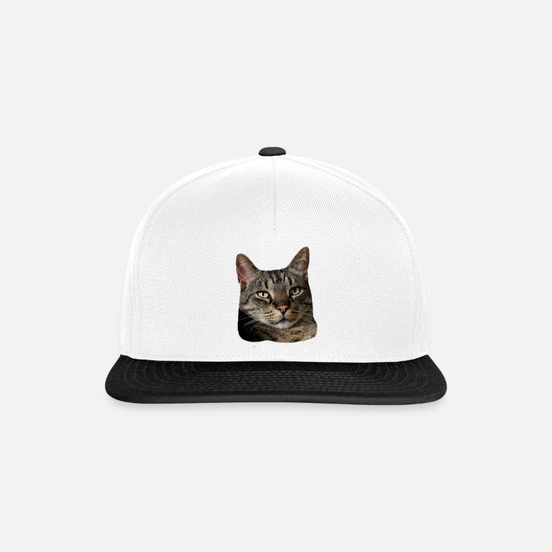 Katze Tigerkatze lustiges Katzenshirt Geschenk - Snapback Cap - Weiß/Schwarz
