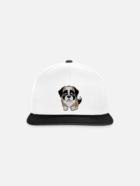 St. Bernard dog - Snapback Cap - white/black