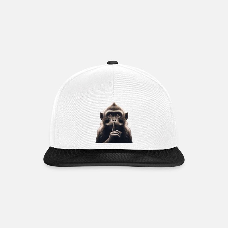 Ein schweigender Affe - Snapback Cap - Weiß/Schwarz