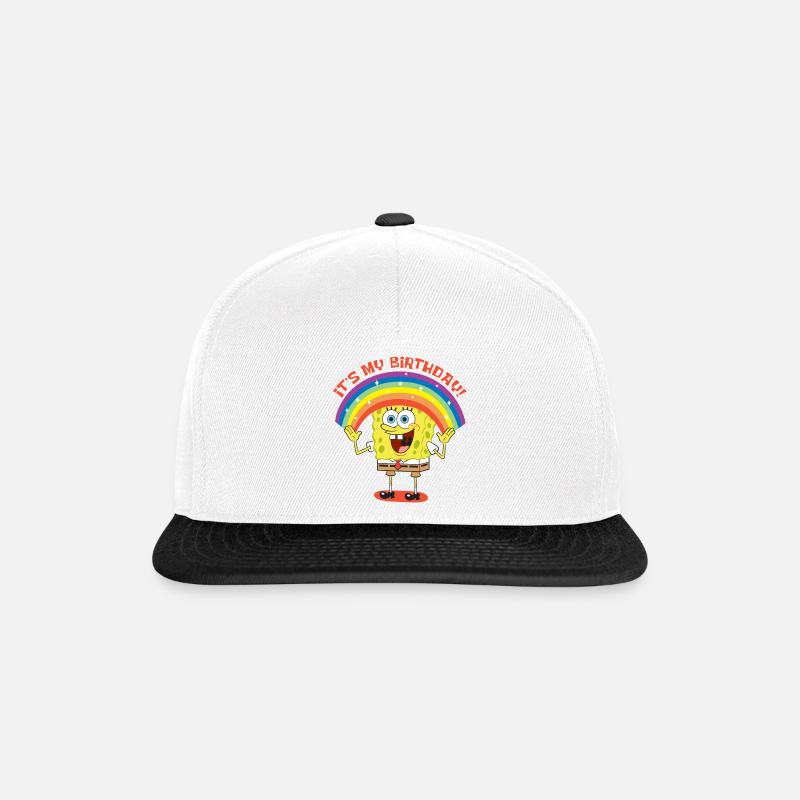 Spongebob Schwammkopf Geburtstags-Design - Snapback Cap - Weiß/Schwarz