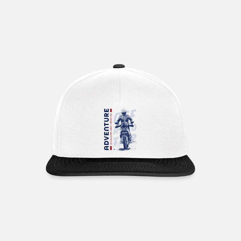 Abenteuerlustiger Motorradfahrer - Snapback Cap - Weiß/Schwarz