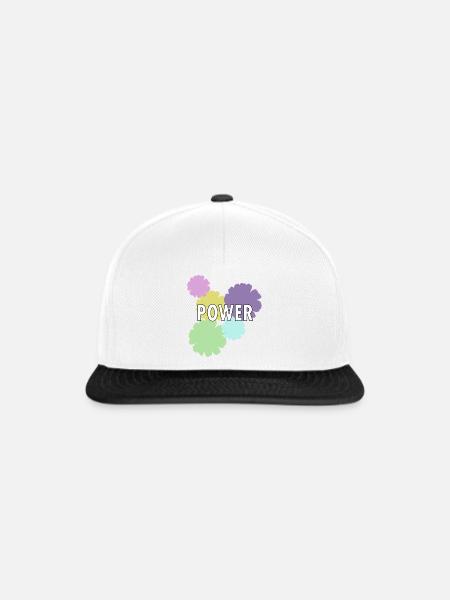 Mama Flower Power - Snapback Cap - Weiß/Schwarz