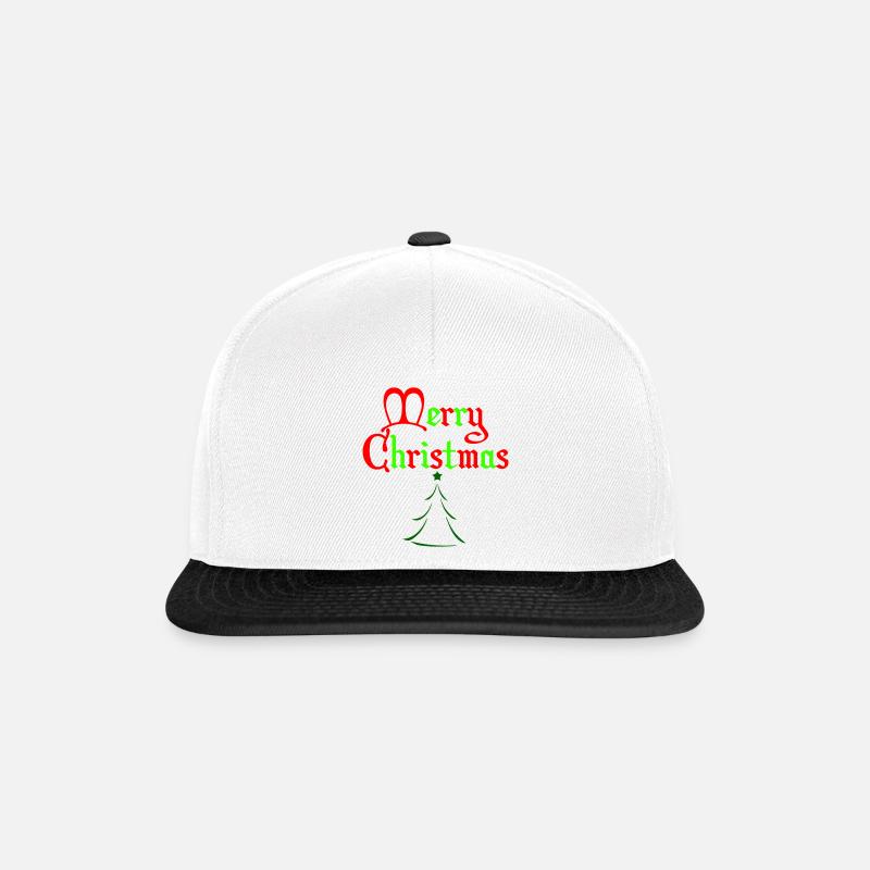 Frohe Weihnachts-Gotikbaum - Snapback Cap - Weiß/Schwarz