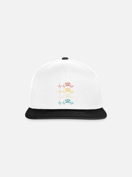 Retro Feuerwehrmann Herzschlag-Feuerwehrmann - Snapback Cap - Weiß/Schwarz