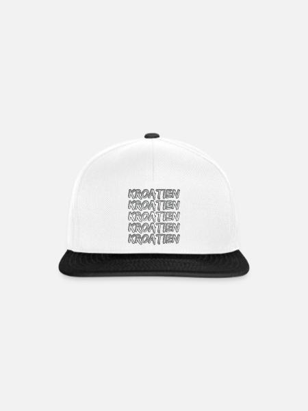 Kroatien - Snapback Cap - Weiß/Schwarz