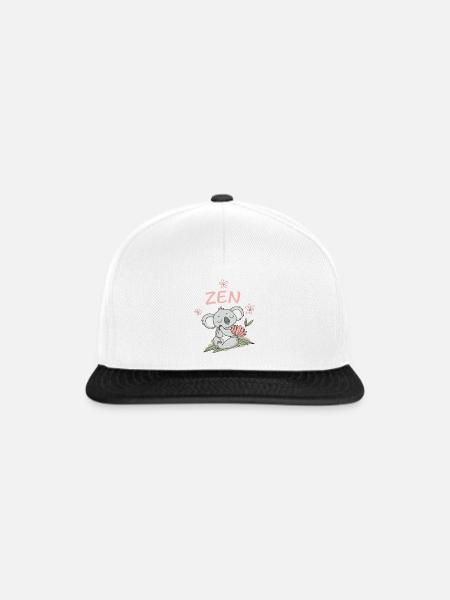 Koala-Zen: Pastell-Lotus-Meditation - Snapback Cap - Weiß/Schwarz