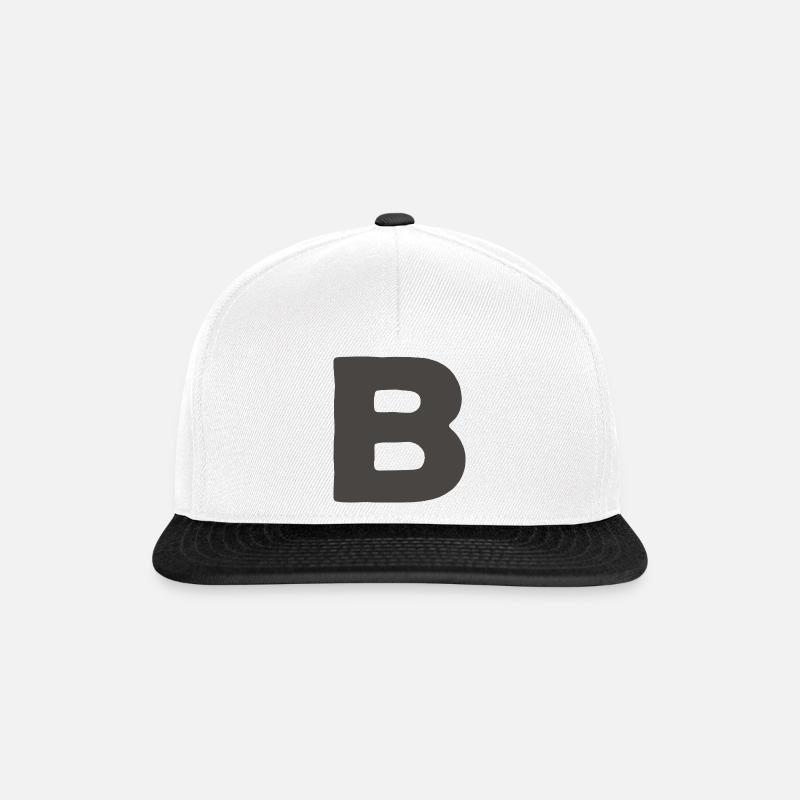 Minimal Letter A Bold Monogram Typography - Snapback Cap - white/black