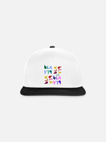 Bla bla bla  - Snapback Cap - Weiß/Schwarz