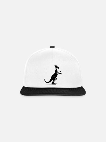 Känguru - Snapback Cap - Weiß/Schwarz