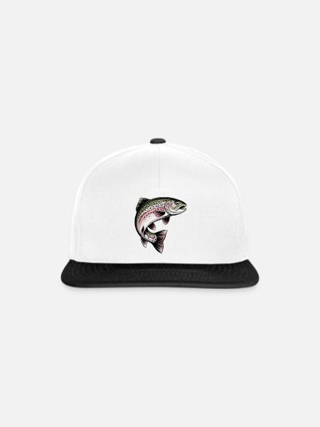Forelle Angeln - Snapback Cap - Weiß/Schwarz