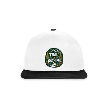 Trail or Nothing Berglauf-Design - Snapback Cap - Weiß/Schwarz - Vorne