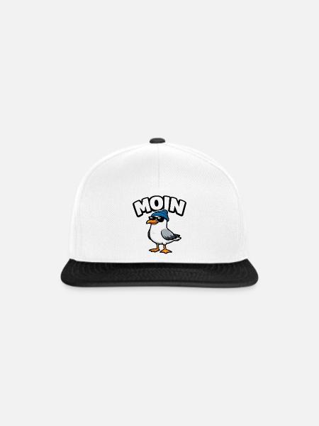 Moin Möwe - Snapback Cap - Weiß/Schwarz