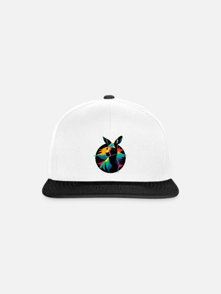 Känguru-Porträt - Snapback Cap - Weiß/Schwarz