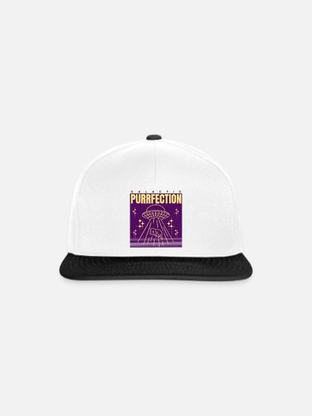 UFO Katze Spruch - Snapback Cap - Weiß/Schwarz