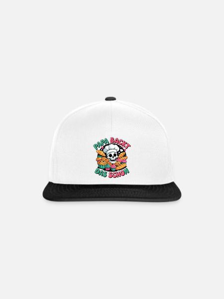 Papa backt das schon - Snapback Cap - Weiß/Schwarz